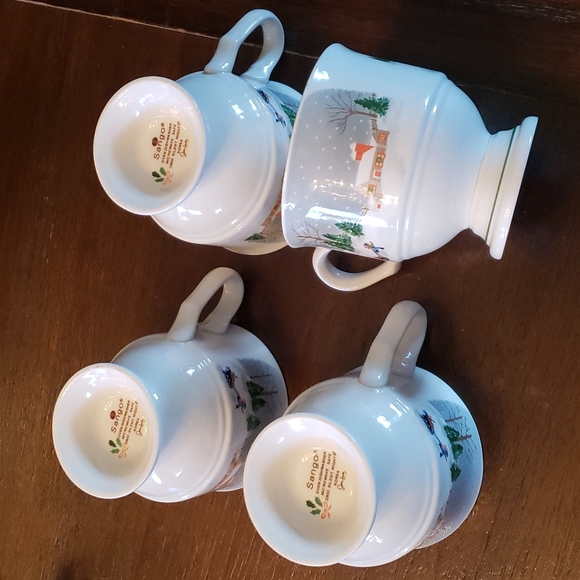 Sango 3900 Silent Night Footed Mugs Korea - Picture 11 of 16